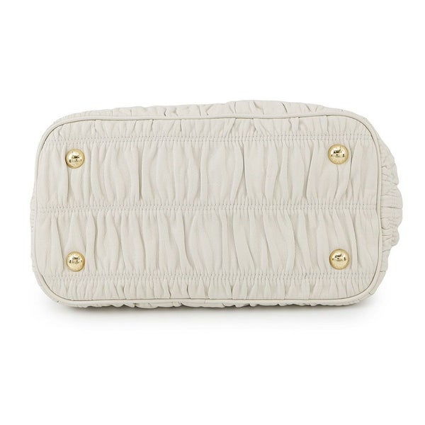 プラダ ハンドバッグ ギャザー レザー 1BA172 PRADA 2way 白