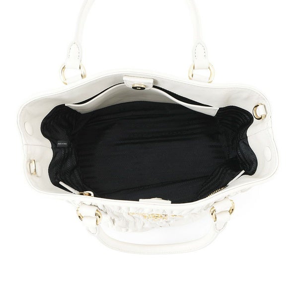 プラダ ハンドバッグ ギャザー レザー 1BA172 PRADA 2way 白