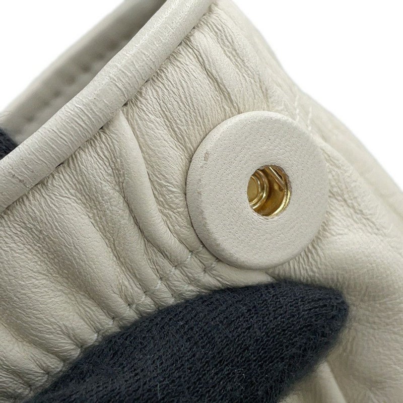 プラダ ハンドバッグ ギャザー レザー 1BA172 PRADA 2way 白