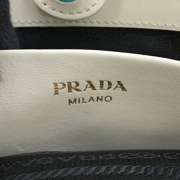 プラダ ハンドバッグ ギャザー レザー 1BA172 PRADA 2way 白