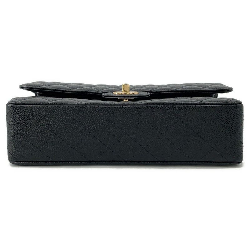 シャネル チェーンショルダーバッグ マトラッセ25 ココマーク ダブルチェーン キャビアスキン A01112 CHANEL 黒