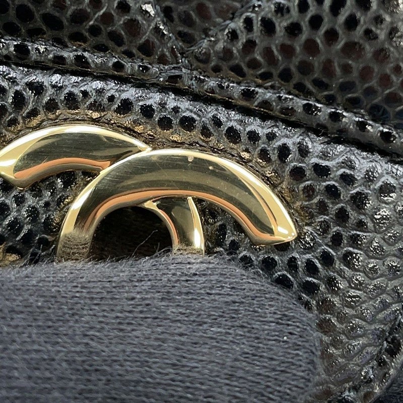 シャネル チェーンショルダーバッグ マトラッセ25 ココマーク ダブルチェーン キャビアスキン A01112 CHANEL 黒