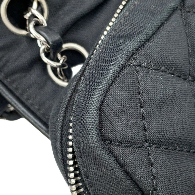 シャネル チェーンショルダーバッグ マトラッセ ココマーク スポーツライン シングルフラップ ハラコ キャンバス CHANEL 黒