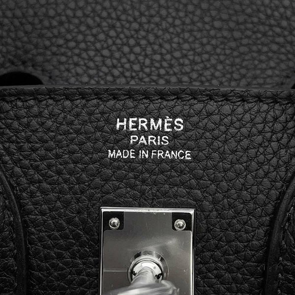 エルメス バーキン25 ブラック/シルバー金具 トゴ W刻印 HERMES Birkin ハンドバッグ 黒