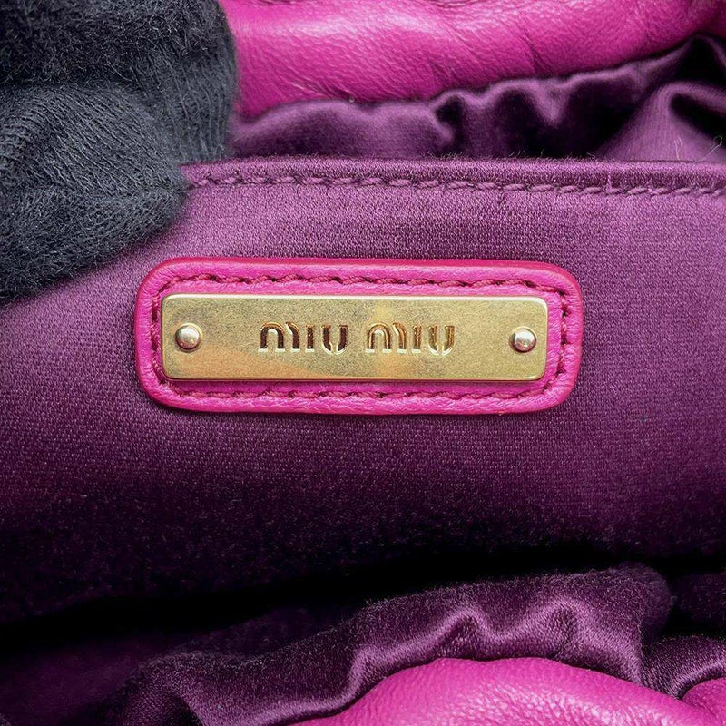 ミュウミュウ ショルダーバッグ マテラッセ 巾着 レザー 5BE014 MIUMIU バッグ