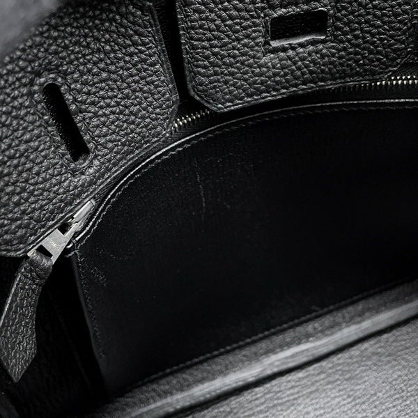 エルメス バーキン25 ブラック/シルバー金具 トゴ X刻印 HERMES Birkin ハンドバッグ