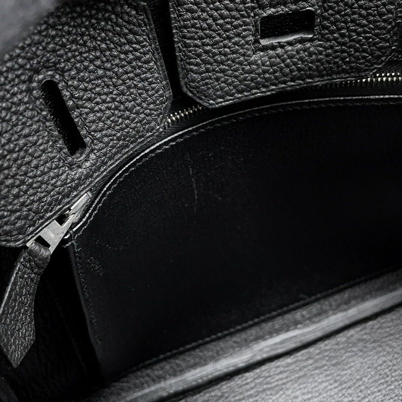 エルメス バーキン25 ブラック/シルバー金具 トゴ X刻印 HERMES Birkin ハンドバッグ