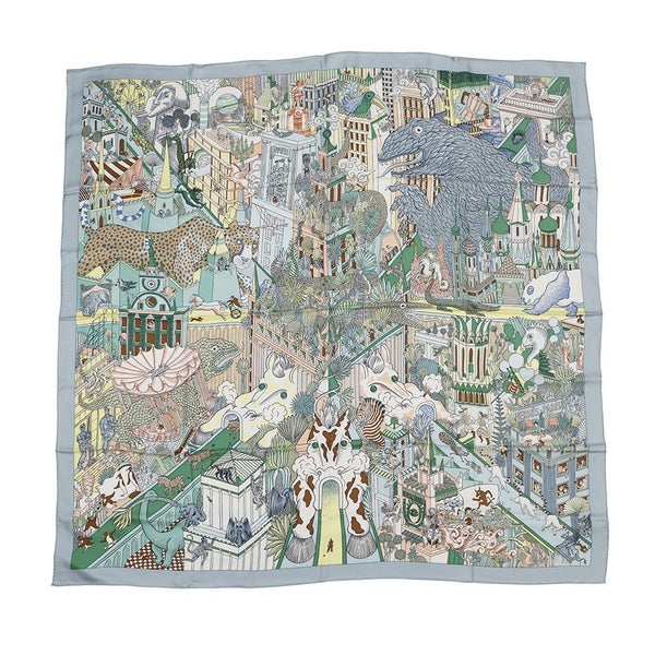 エルメス ストール カレ140 カレジェアン アニマポリス HERMES シルク 2024春夏