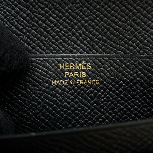 エルメス 二つ折り財布 ベアンコンパクト ブラック/ゴールド金具 エプソン K刻印 HERMES 財布 黒