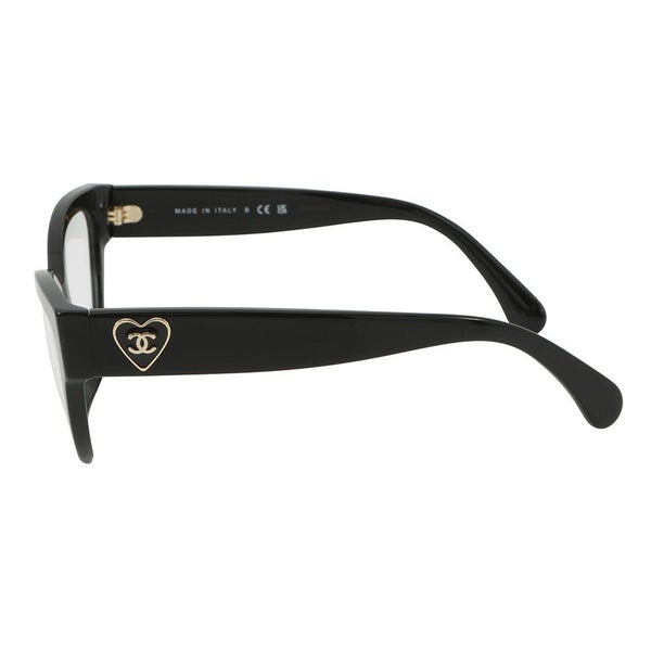 シャネル 伊達メガネ ハート ココマーク メガネフレーム 55□16 140 3436-A CHANEL アイウェア 黒
