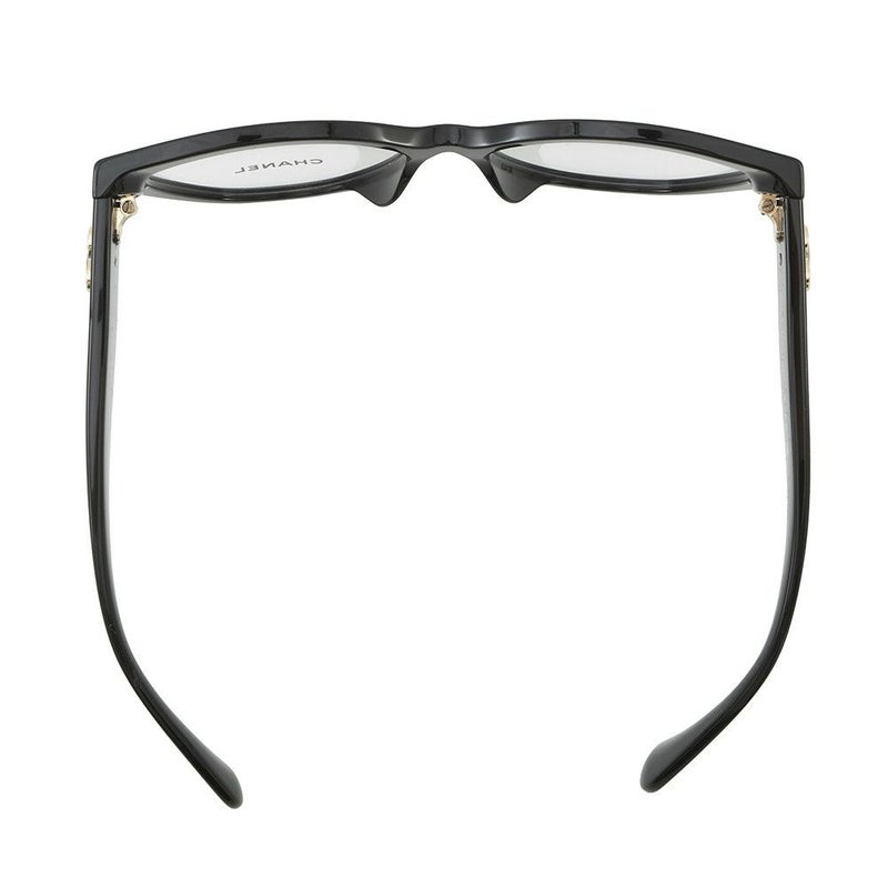 シャネル 伊達メガネ ハート ココマーク メガネフレーム 55□16 140 3436-A CHANEL アイウェア 黒