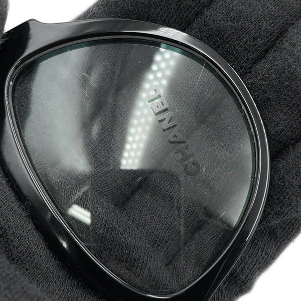 シャネル 伊達メガネ ハート ココマーク メガネフレーム 55□16 140 3436-A CHANEL アイウェア 黒