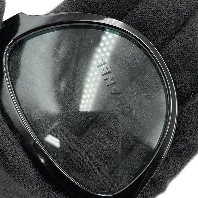 シャネル 伊達メガネ ハート ココマーク メガネフレーム 55□16 140 3436-A CHANEL アイウェア 黒