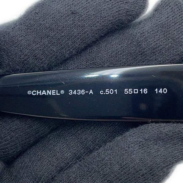 シャネル 伊達メガネ ハート ココマーク メガネフレーム 55□16 140 3436-A CHANEL アイウェア 黒