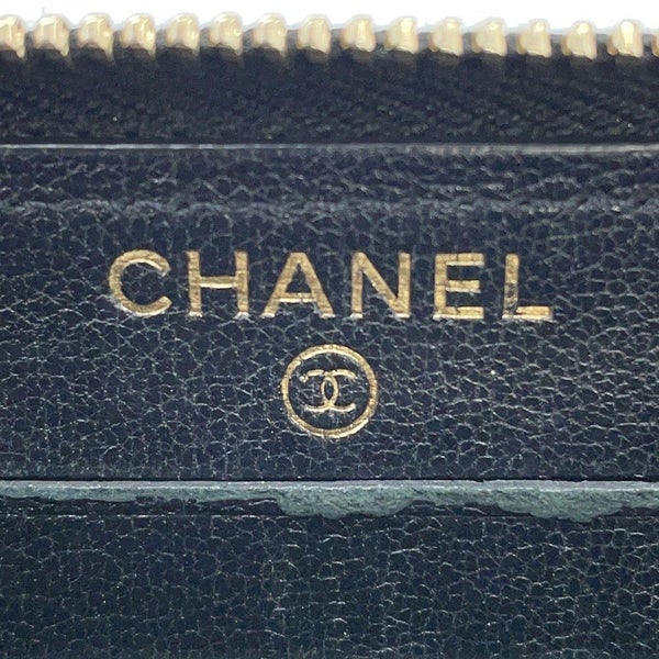 シャネル 長財布 マトラッセ ココマーク マドモワゼル コンパクトウォレット ラムスキン CHANEL ラウンドファスナー 黒