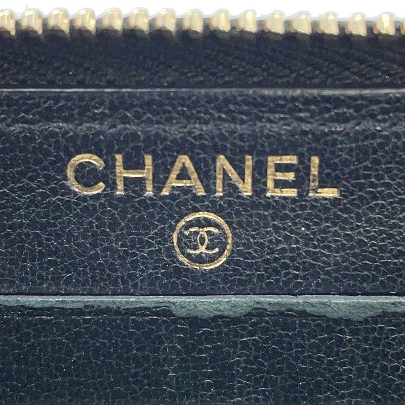 シャネル 長財布 マトラッセ ココマーク マドモワゼル コンパクトウォレット ラムスキン CHANEL ラウンドファスナー 黒