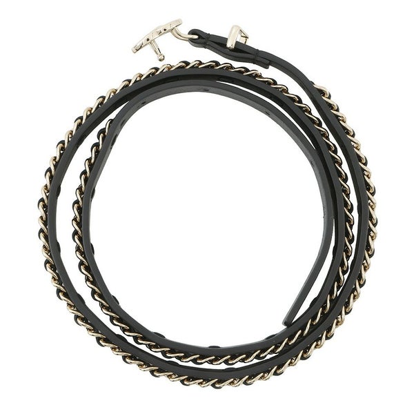 シャネル ベルト ココマーク チェーン レザー レディースサイズ70 B22S CHANEL 黒