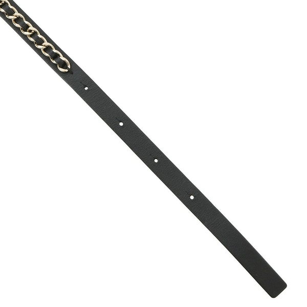 シャネル ベルト ココマーク チェーン レザー レディースサイズ70 B22S CHANEL 黒