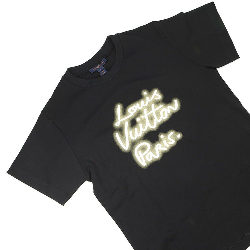 ルイヴィトン Tシャツ グローシグネチャー コットン レディースサイズS LOUIS VUITTON トップス 黒 ブラック