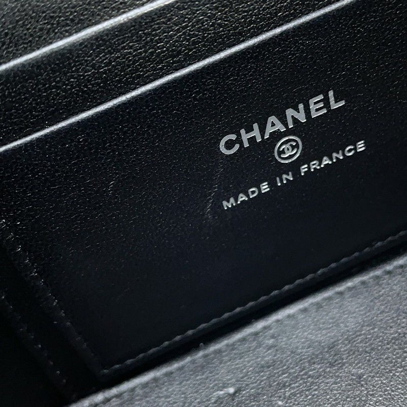シャネル チェーンショルダーバッグ マトラッセ ココマーク ヴァニティケース ラムスキン AP2199 CHANEL 2way バニティ 黒