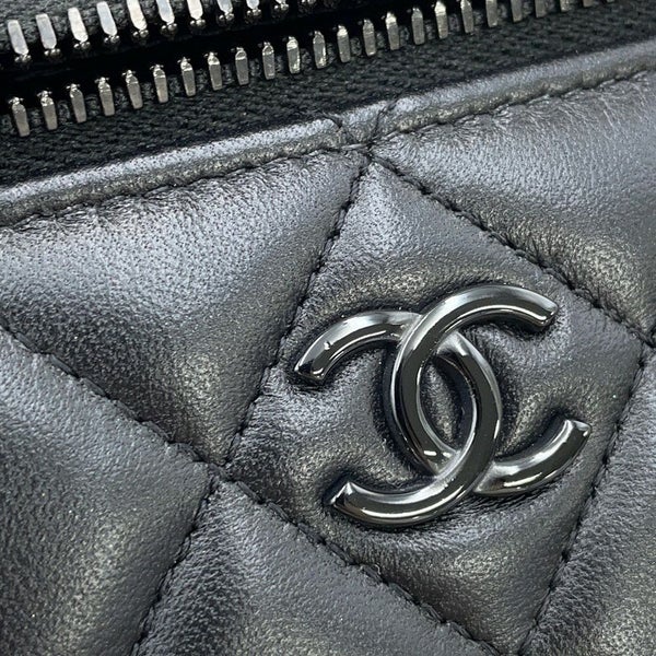 シャネル チェーンショルダーバッグ マトラッセ ココマーク ヴァニティケース ラムスキン AP2199 CHANEL 2way バニティ 黒