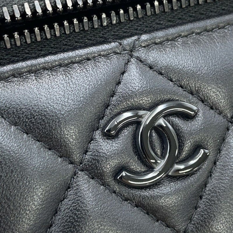 シャネル チェーンショルダーバッグ マトラッセ ココマーク ヴァニティケース ラムスキン AP2199 CHANEL 2way バニティ 黒