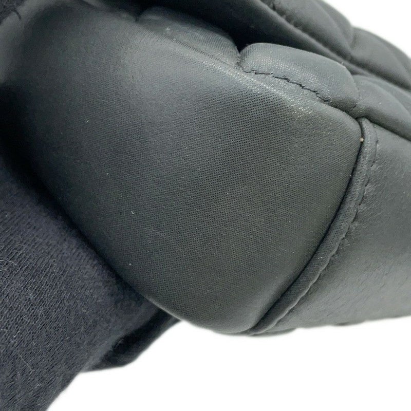 シャネル チェーンショルダーバッグ マトラッセ ココマーク シングルフラップ スパークル レザー CHANEL 黒