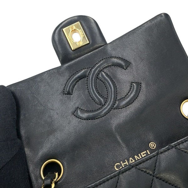 シャネル チェーンショルダーバッグ ミニ マトラッセ ココマーク シングルチェーン ラムスキン A01115 CHANEL 黒