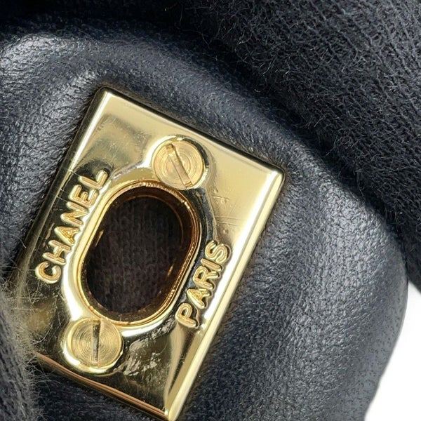 シャネル チェーンショルダーバッグ ミニ マトラッセ ココマーク シングルチェーン ラムスキン A01115 CHANEL 黒