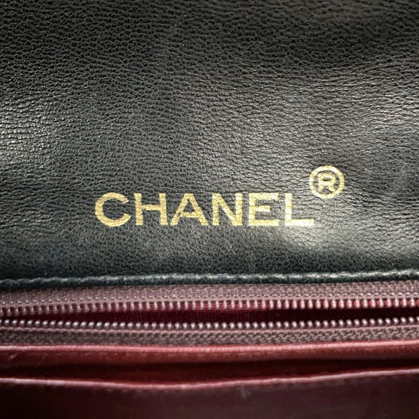 シャネル チェーンショルダーバッグ ミニ マトラッセ ココマーク シングルチェーン ラムスキン A01115 CHANEL 黒