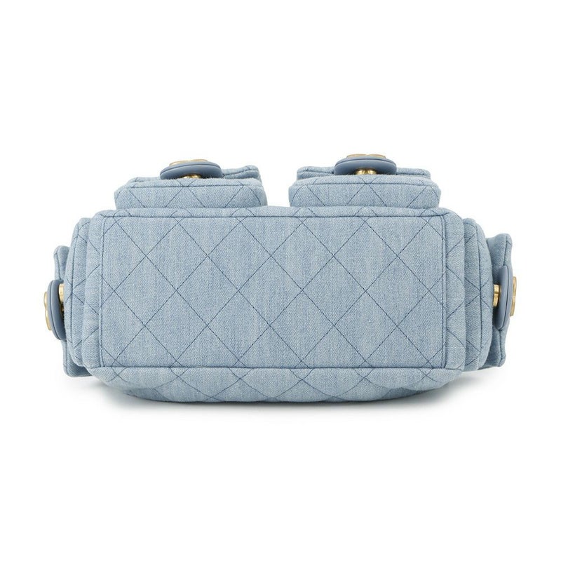 シャネル チェーンショルダーバッグ ホーボー マトラッセ ココマーク デニム AS3690 CHANEL