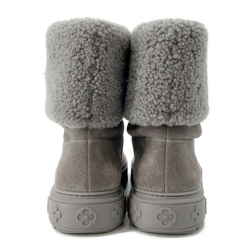 ルイヴィトン ブーツ スエード ムートン スノードロップ・ライン アンクルブーツ レディースサイズ36 1/2 靴 セール品