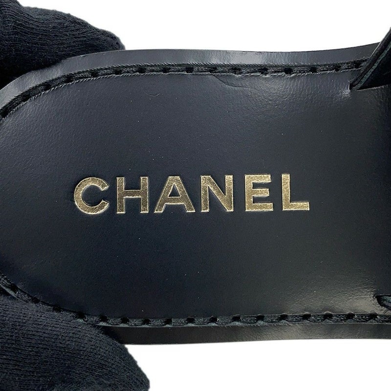 シャネル サンダル ココマーク レザー レディースサイズ37C CHANEL 靴 黒