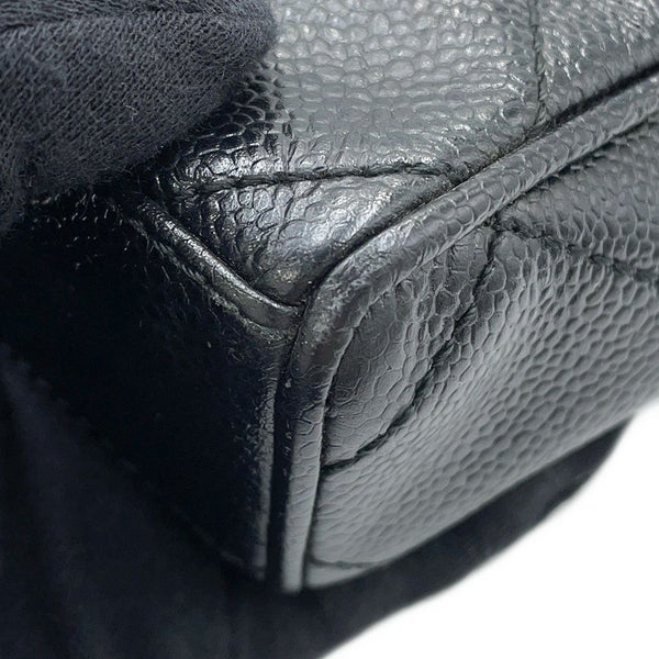 シャネル チェーンショルダーバッグ ココマーク マトラッセ キャビアスキン CHANEL ワンショルダー 黒