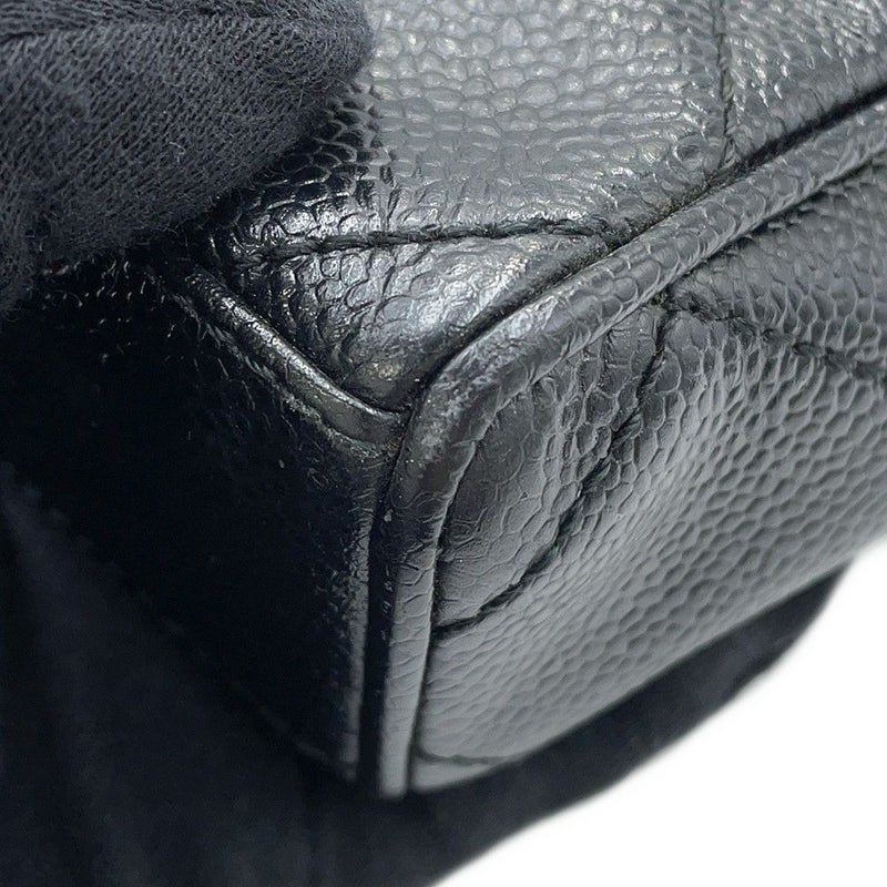 シャネル チェーンショルダーバッグ ココマーク マトラッセ キャビアスキン CHANEL ワンショルダー 黒