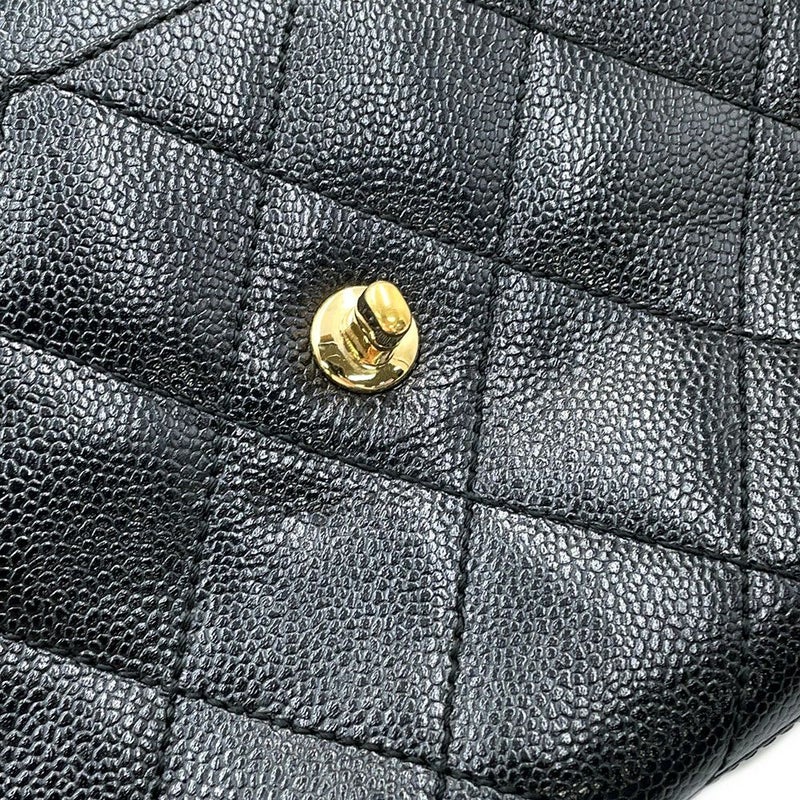 シャネル チェーンショルダーバッグ ココマーク マトラッセ キャビアスキン CHANEL ワンショルダー 黒