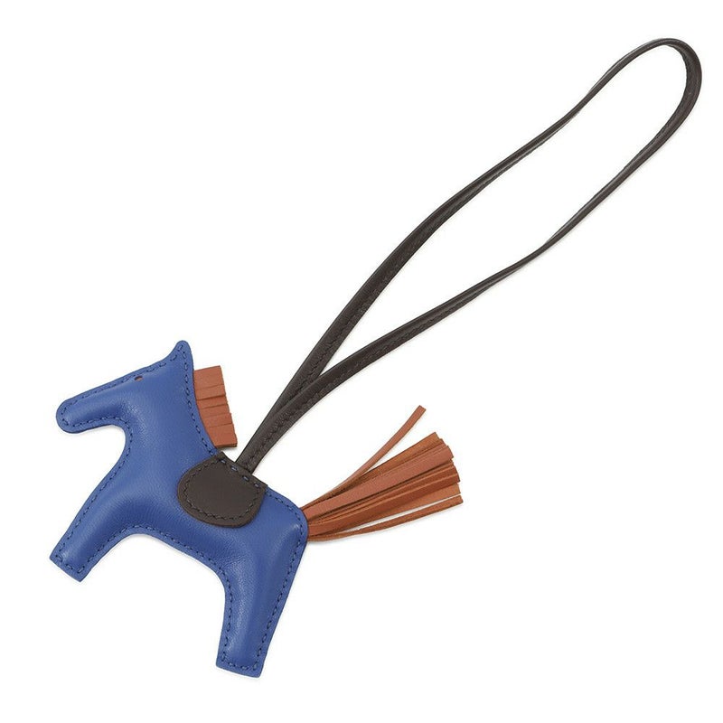 エルメス バッグチャーム ロデオ PM ブルーフランス/カーネリアン/ルージュセリエ ラムスキン U刻印