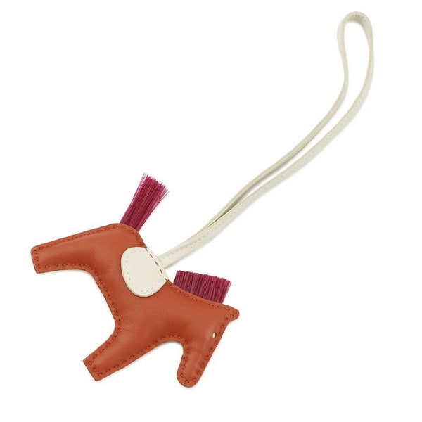 エルメス バッグチャーム ロデオPM コーネリアン /クレ/マグノリア ラムスキン/クリノラン B刻印