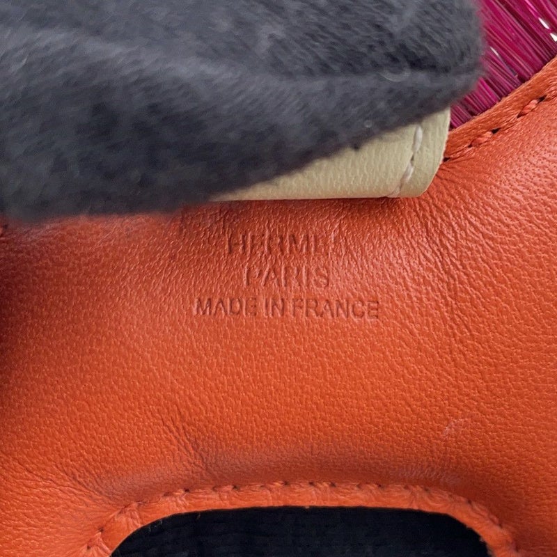 エルメス バッグチャーム ロデオPM コーネリアン /クレ/マグノリア ラムスキン/クリノラン B刻印