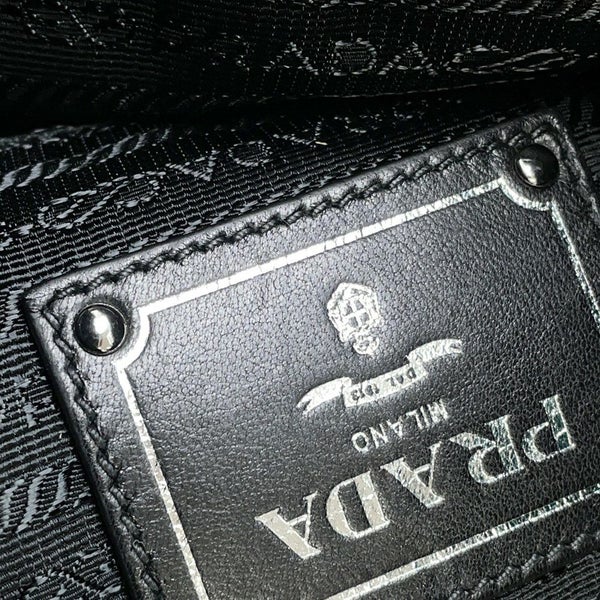 プラダ トートバッグ トライアングルロゴ フェイクファー BR4759 PRADA 黒