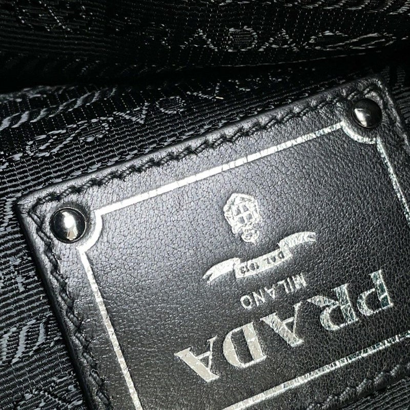 プラダ トートバッグ トライアングルロゴ フェイクファー BR4759 PRADA 黒