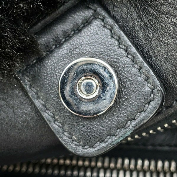 プラダ トートバッグ トライアングルロゴ フェイクファー BR4759 PRADA 黒