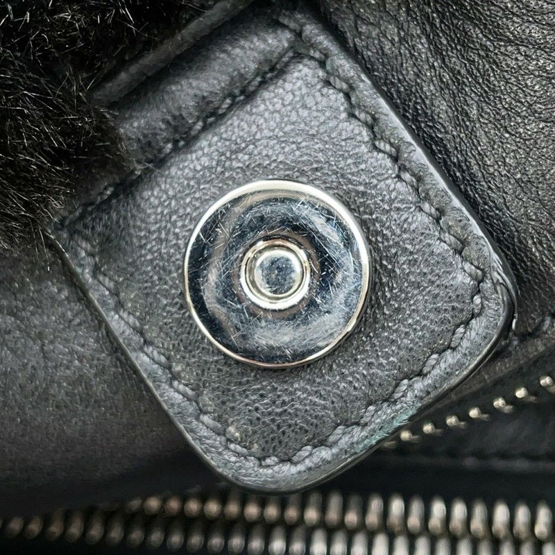 プラダ トートバッグ トライアングルロゴ フェイクファー BR4759 PRADA 黒