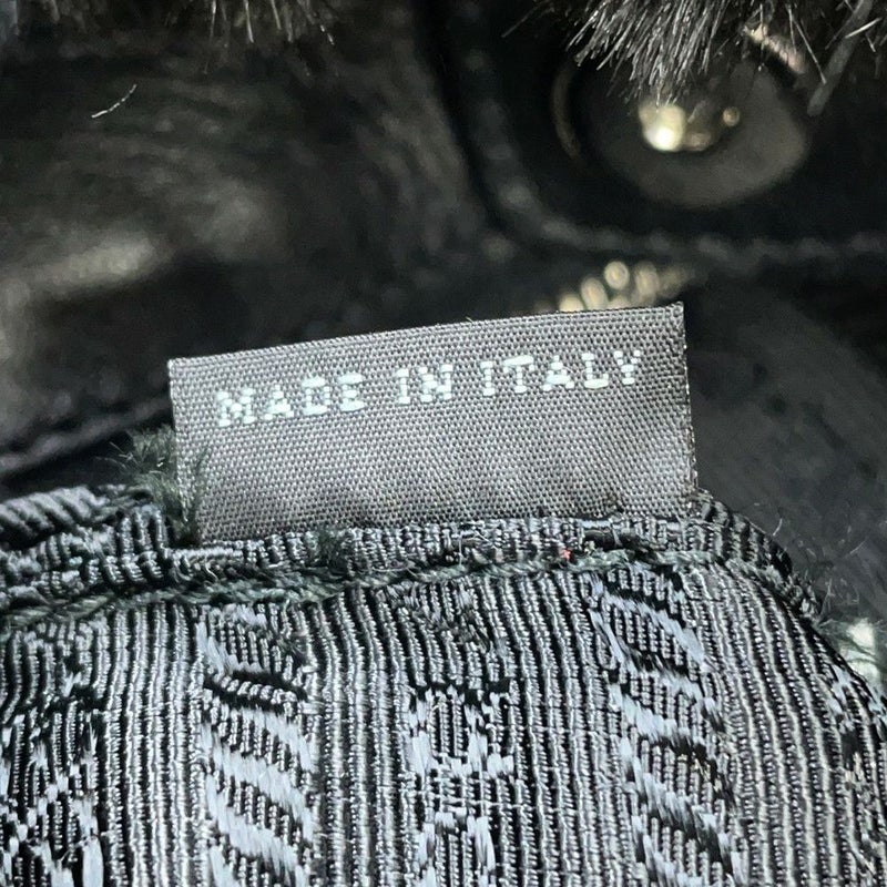 プラダ トートバッグ トライアングルロゴ フェイクファー BR4759 PRADA 黒