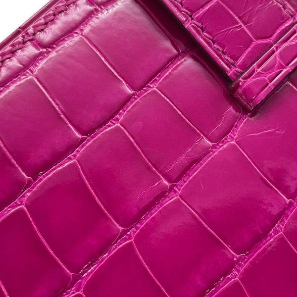 エルメス 長財布 ベアンスフレ ローズシェヘラザード/ゴールド金具 アリゲーターシャイン D刻印 HERMES 財布