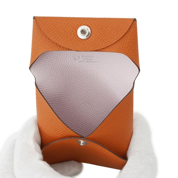 エルメス コインケース バスティア ヴェルソ オレンジ/モーヴペール エプソン W刻印 HERMES SPO