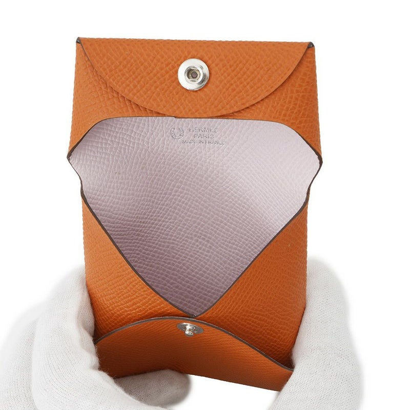 エルメス コインケース バスティア ヴェルソ オレンジ/モーヴペール エプソン W刻印 HERMES SPO