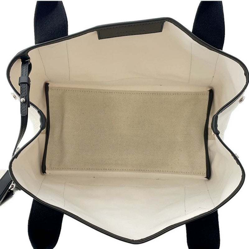 バレンシアガ トートバッグ ネイビーカバス S ポーチ付 339933 BALENCIAGA 黒 白 スモールサイズ