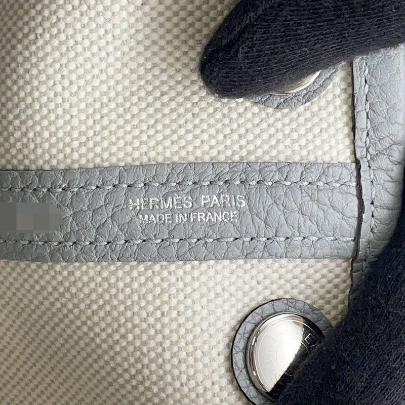 エルメス ネオ・ガーデン 23 ガーデンパーティ ブルーグラシエ/エクリュ/シルバー金具 トワルアッシュヴァイキング/ネゴンダ K刻印