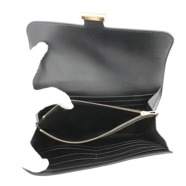 エルメス 長財布 コンスタンス ロング ブラック/ゴールド金具 アリゲーターマット C刻印 HERMES 財布 黒